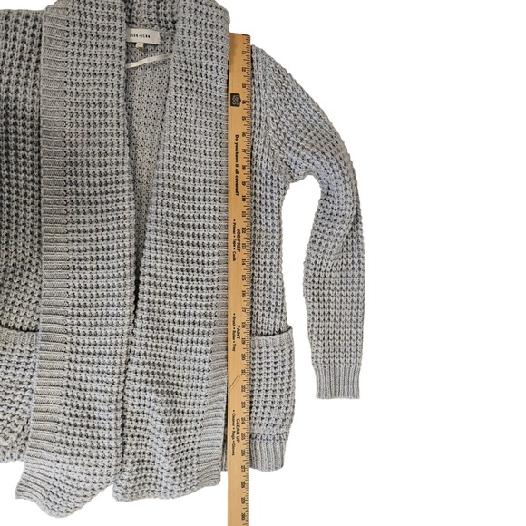 John + Jenn Chunky Knit S Cardigan Blue Cozy Oversized Lagenlook Boho Minimalist - Picture 13 of 16